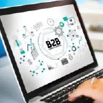 computadora portatil con el texto b2b